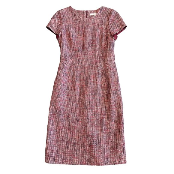 Boden Tweed Sheath Dress Short Sleeve Knee Length Size 4L Women's - Picture 1 of 12
